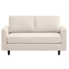 Canapé de causeuse en tissu beige/sarcelle foncé/gris pour 2 personnes