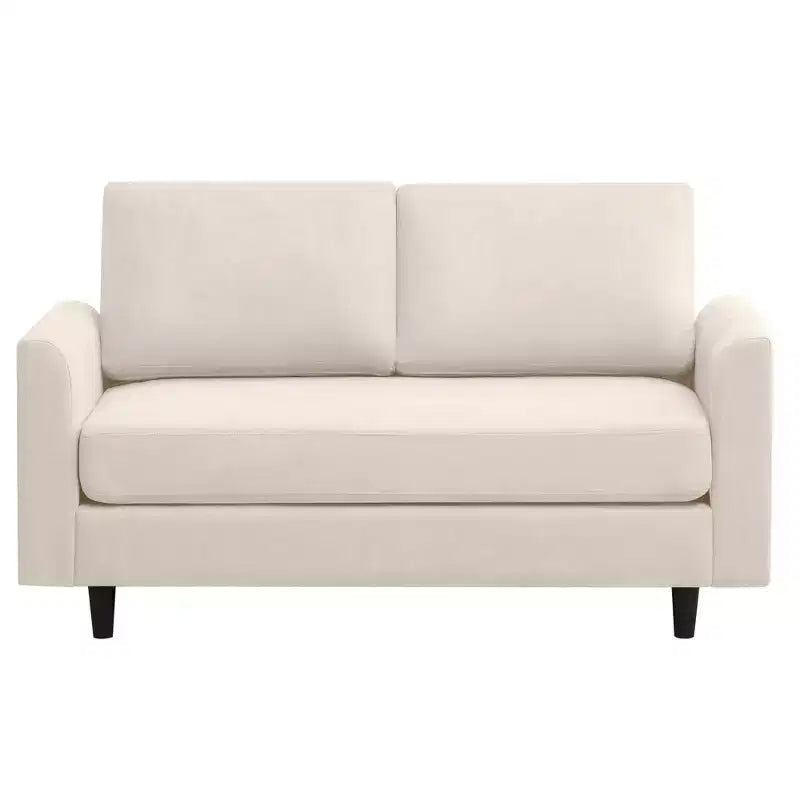 Canapé de causeuse en tissu beige/sarcelle foncé/gris pour 2 personnes