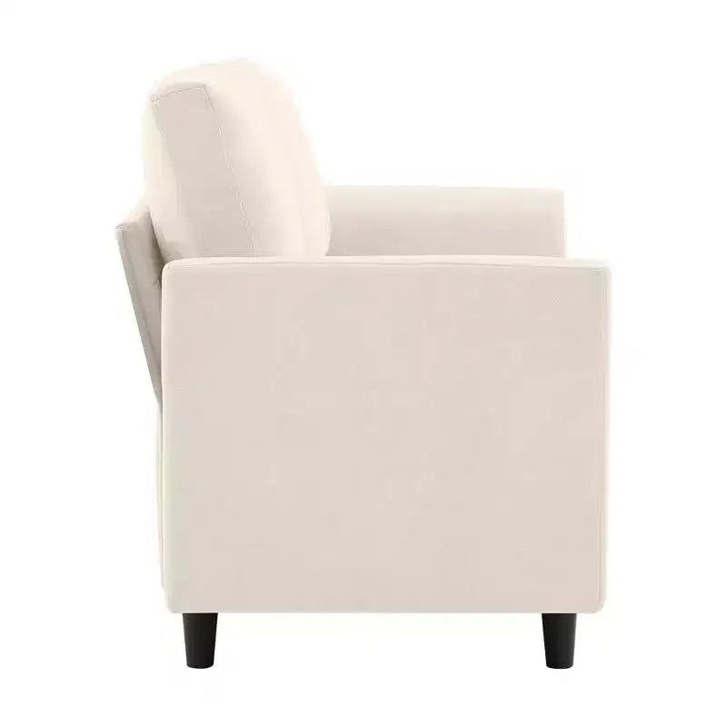 Canapé de causeuse en tissu beige/sarcelle foncé/gris pour 2 personnes