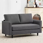 Canapé de causeuse en tissu beige/sarcelle foncé/gris pour 2 personnes