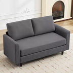 Canapé de causeuse en tissu beige/sarcelle foncé/gris pour 2 personnes