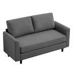Canapé de causeuse en tissu beige/sarcelle foncé/gris pour 2 personnes