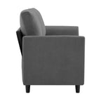 Canapé de causeuse en tissu beige/sarcelle foncé/gris pour 2 personnes