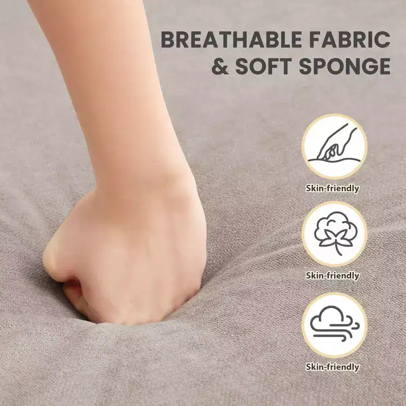 Canapé de causeuse en tissu beige/sarcelle foncé/gris pour 2 personnes