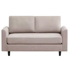 Canapé de causeuse en tissu beige/sarcelle foncé/gris pour 2 personnes