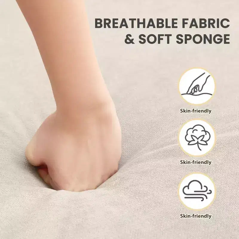 Canapé de causeuse en tissu beige/sarcelle foncé/gris pour 2 personnes