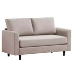 Canapé de causeuse en tissu beige/sarcelle foncé/gris pour 2 personnes