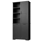 Meuble de Rangement de Salle de Bain Noir/Gris/Chêne/Blanc avec Panier à Linge Inclinable et Étagères Ouvertes pour 1