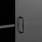 Meuble de Rangement de Salle de Bain Noir/Gris/Chêne/Blanc avec Panier à Linge Inclinable et Étagères Ouvertes pour 1