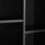 Meuble de Rangement de Salle de Bain Noir/Gris/Chêne/Blanc avec Panier à Linge Inclinable et Étagères Ouvertes pour 1