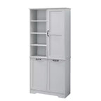 Meuble de Rangement de Salle de Bain Noir/Gris/Chêne/Blanc avec Panier à Linge Inclinable et Étagères Ouvertes pour 1