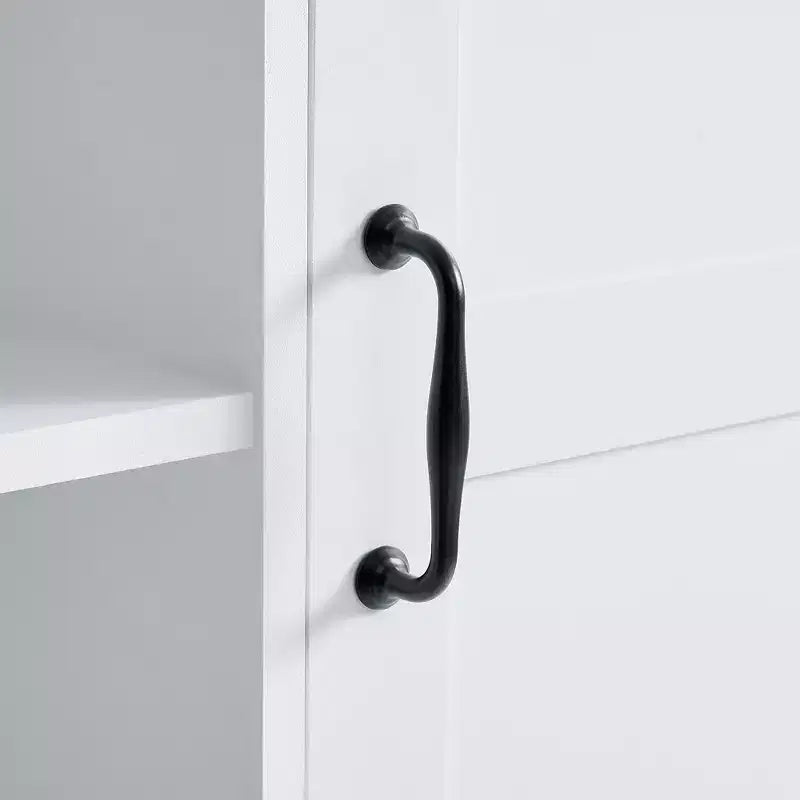 Meuble de Rangement de Salle de Bain Noir/Gris/Chêne/Blanc avec Panier à Linge Inclinable et Étagères Ouvertes pour 1