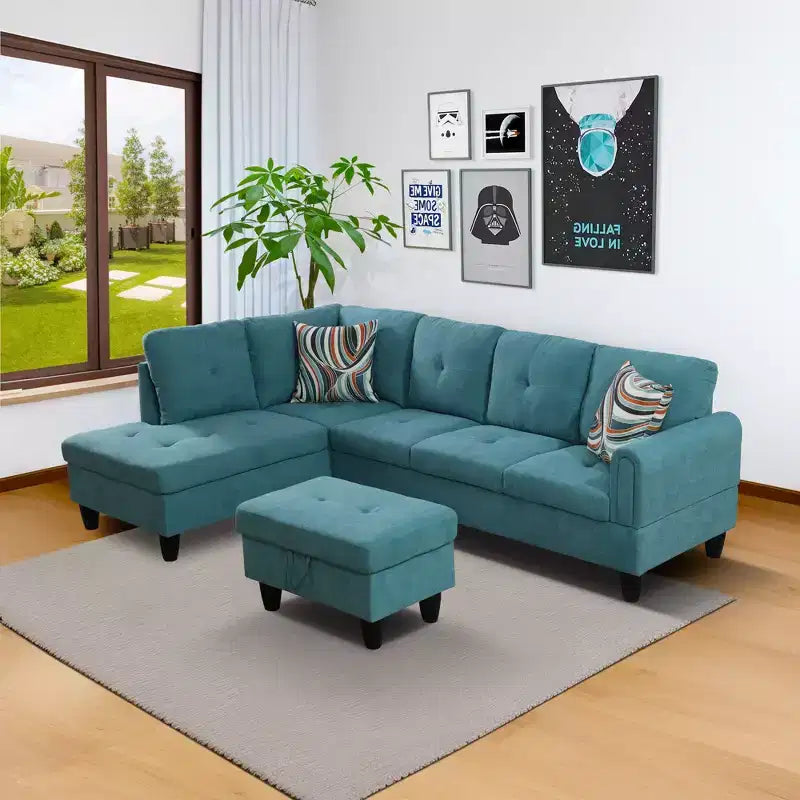 Ensemble de canapé 3 pièces 7 places en velours chenille marron/gris/vert/rouge/blanc