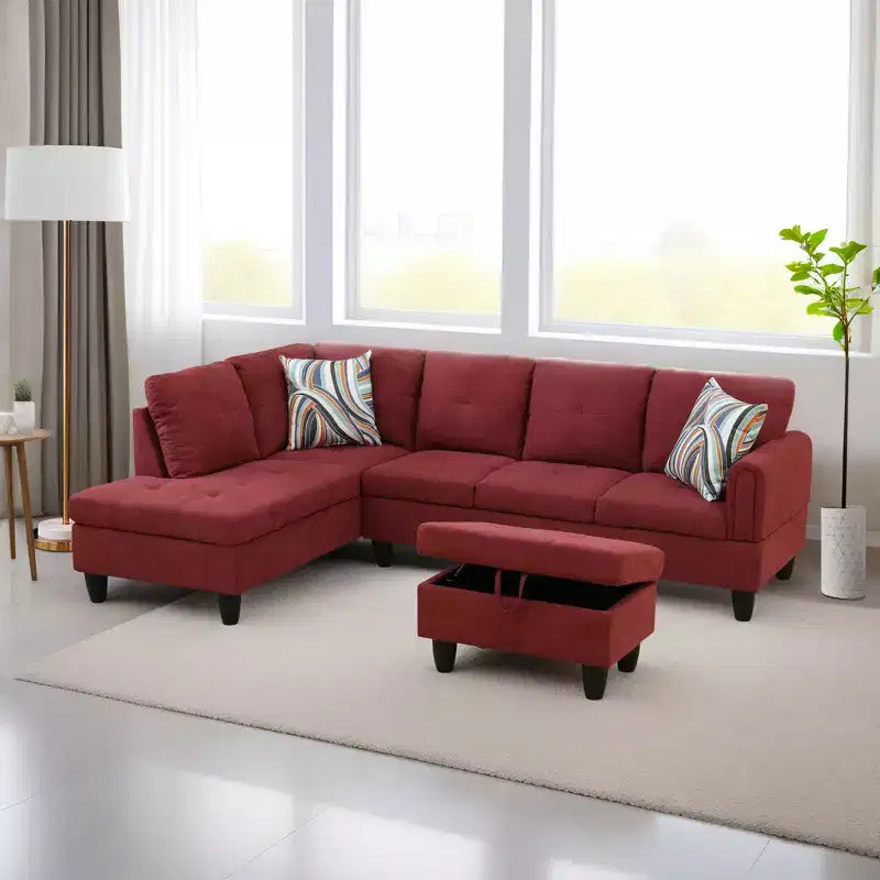 Ensemble de canapé 3 pièces 7 places en velours chenille marron/gris/vert/rouge/blanc