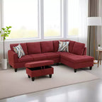 Ensemble de canapé 3 pièces 7 places en velours chenille marron/gris/vert/rouge/blanc