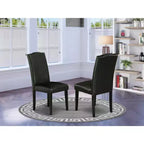 Chaise de salle à manger Parson en cuir noir/chêne pour 1 (Lot de 2)