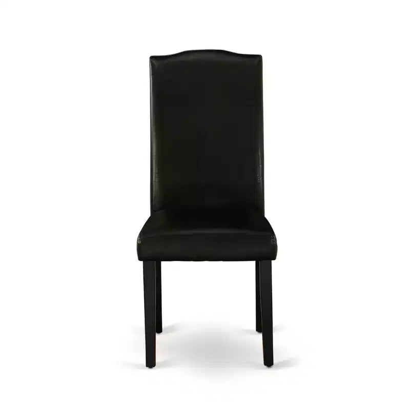 Chaise de salle à manger Parson en cuir noir/chêne pour 1 (Lot de 2)