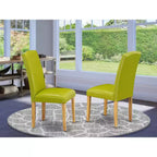 Chaise de salle à manger Parson en cuir noir/chêne pour 1 (Lot de 2)
