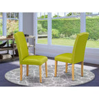 Chaise de salle à manger Parson en cuir noir/chêne pour 1 (Lot de 2)