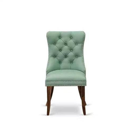 Antique Walnut/Mahogany Button-Tufted Parson Dining Chair for 1 (Set of 2)