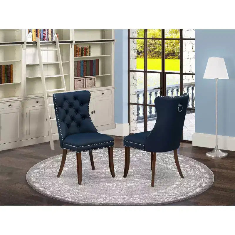 Chaise de salle à manger Parsons capitonnée en noyer/acajou antique pour 1 (Lot de 2)