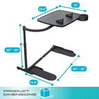 Tablette/Bureau pivotant noir réglable avec porte-gobelet pour 1