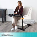 Tablette/Bureau pivotant noir réglable avec porte-gobelet pour 1