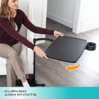 Tablette/Bureau pivotant noir réglable avec porte-gobelet pour 1