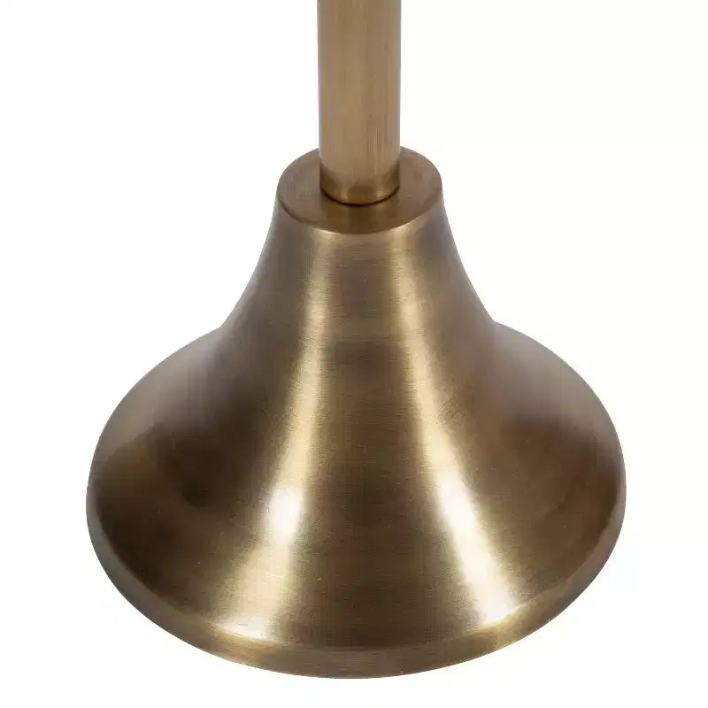 Table d'appoint ronde en marbre festonné et métal noir/doré/argenté pour 1