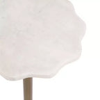 Table d'appoint ronde en marbre festonné et métal noir/doré/argenté pour 1