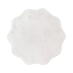 Table d'appoint ronde en marbre festonné et métal noir/doré/argenté pour 1