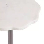 Table d'appoint ronde en marbre festonné et métal noir/doré/argenté pour 1