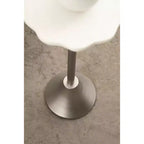 Table d'appoint ronde en marbre festonné et métal noir/doré/argenté pour 1
