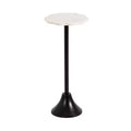 Kate and Laurel Sanzo Scalloped Marble and Metal Drink Table