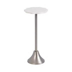 Table d'appoint ronde en marbre festonné et métal noir/doré/argenté pour 1