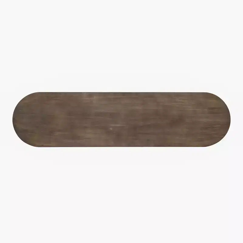 Console en chêne naturel avec 2 tiroirs et pieds en éventail pour 1 personne