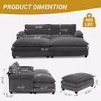 Canapé modulable en velours côtelé couleur nuage pour 2 personnes, disponible en noir/marron/gris/vert/écru