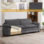 Canapé modulable en velours côtelé couleur nuage pour 2 personnes, disponible en noir/marron/gris/vert/écru