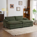 Canapé modulable en velours côtelé couleur nuage pour 2 personnes, disponible en noir/marron/gris/vert/écru