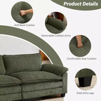 Canapé modulable en velours côtelé couleur nuage pour 2 personnes, disponible en noir/marron/gris/vert/écru