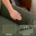 Canapé modulable en velours côtelé couleur nuage pour 2 personnes, disponible en noir/marron/gris/vert/écru