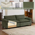 Canapé modulable en velours côtelé couleur nuage pour 2 personnes, disponible en noir/marron/gris/vert/écru