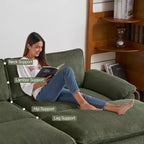 Canapé modulable en velours côtelé couleur nuage pour 2 personnes, disponible en noir/marron/gris/vert/écru