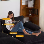 Canapé modulable en velours côtelé couleur nuage pour 2 personnes, disponible en noir/marron/gris/vert/écru