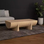 Table basse rectangulaire en bois de manguier naturel pour 1