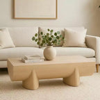 Table basse rectangulaire en bois de manguier naturel pour 1