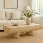 Table basse rectangulaire en bois de manguier naturel pour 1