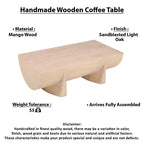 Table basse rectangulaire en bois de manguier naturel pour 1