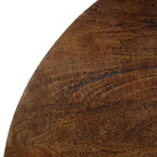 Table basse ronde tambour en manguier marron noyer pour 1 personne
