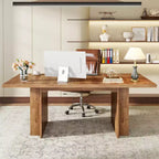 Table à manger rectangulaire de style rustique noire/marron/marron clair avec rangement pour 6 personnes